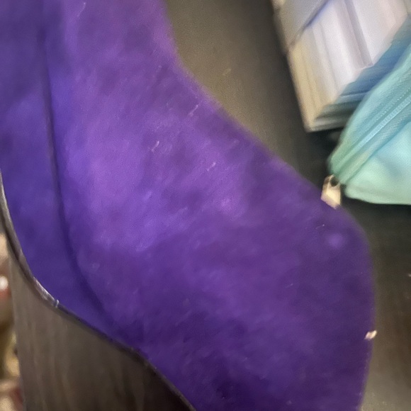 Beautiful Suede Purple Platform Mules - Picture 7 of 8